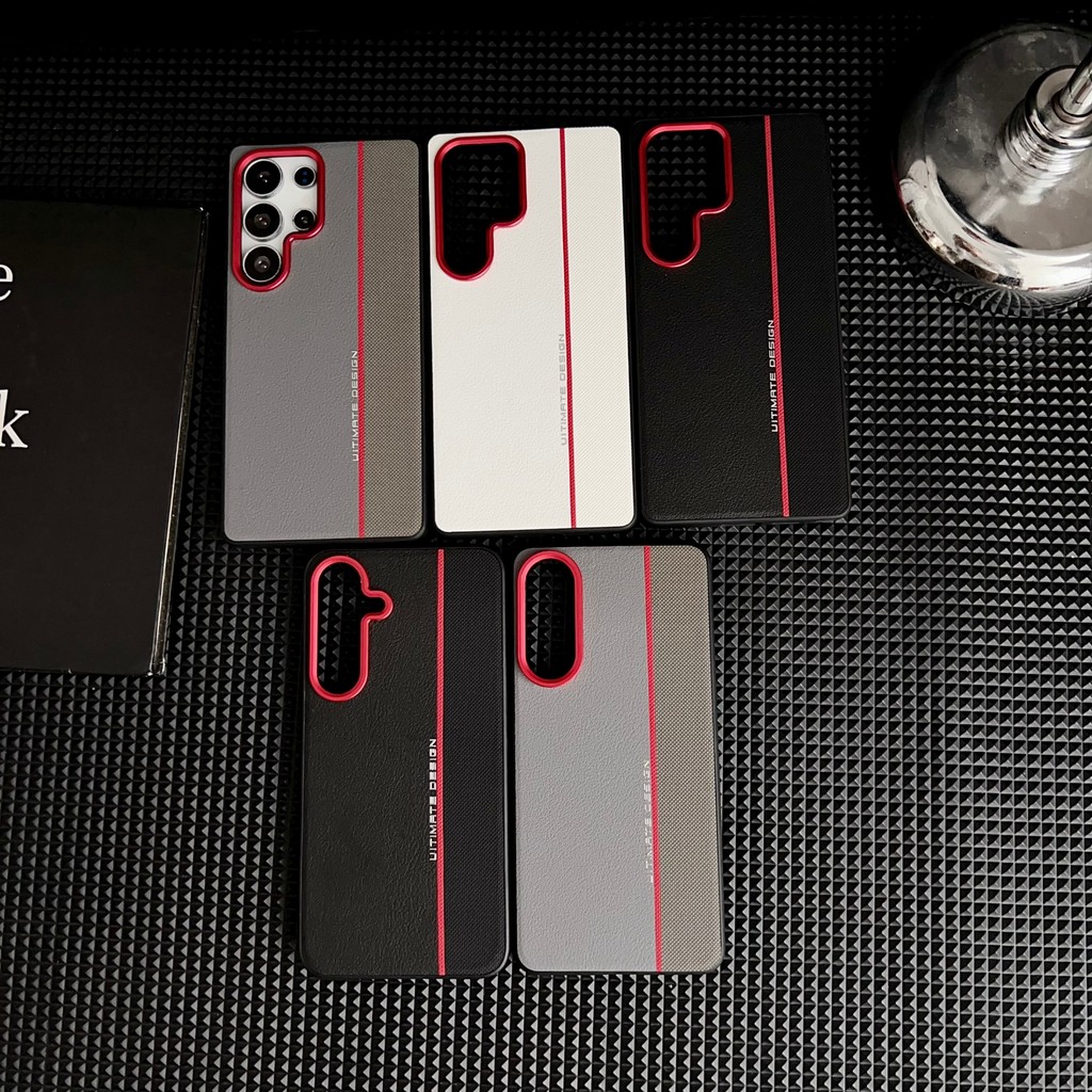 Dành Cho Samsung Galaxy S25 Ultra S25 + S25 Edge Thời Trang Vegan Da Khâu Nút Kim Loại Toàn Thân Chố