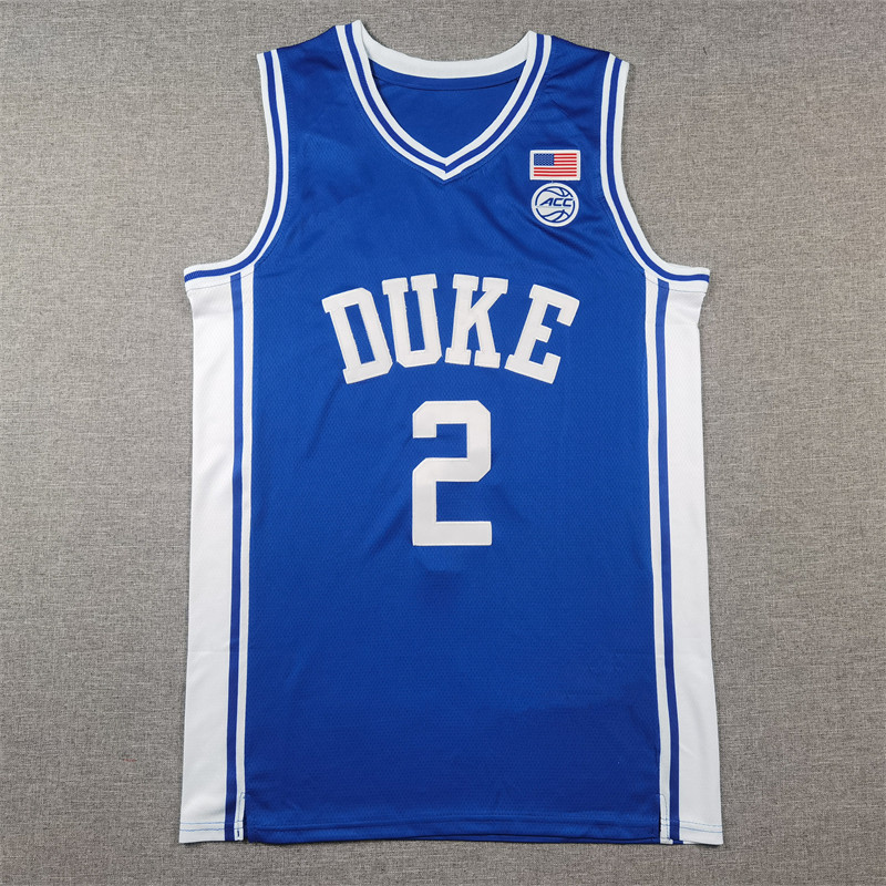 DUKE University BLUE No. Đồng phục BÓNG 2 lá cờ thêu