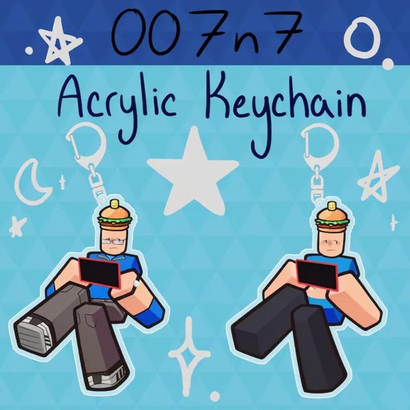 Móc khóa Acrylic 007n7 Regretevator Roblox mica trong suốt hình nhân vật game cực cute trang trí bal