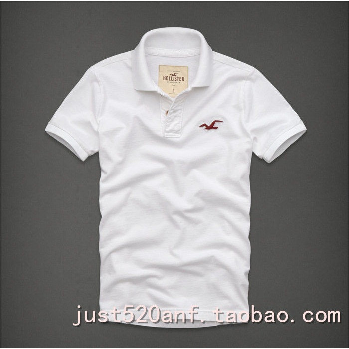 HOLLISTER [Hàng có sẵn] Áo sơ mi Polo cổ điển dáng rộng hình con mòng biển nhỏ cơ bản Hollister0520