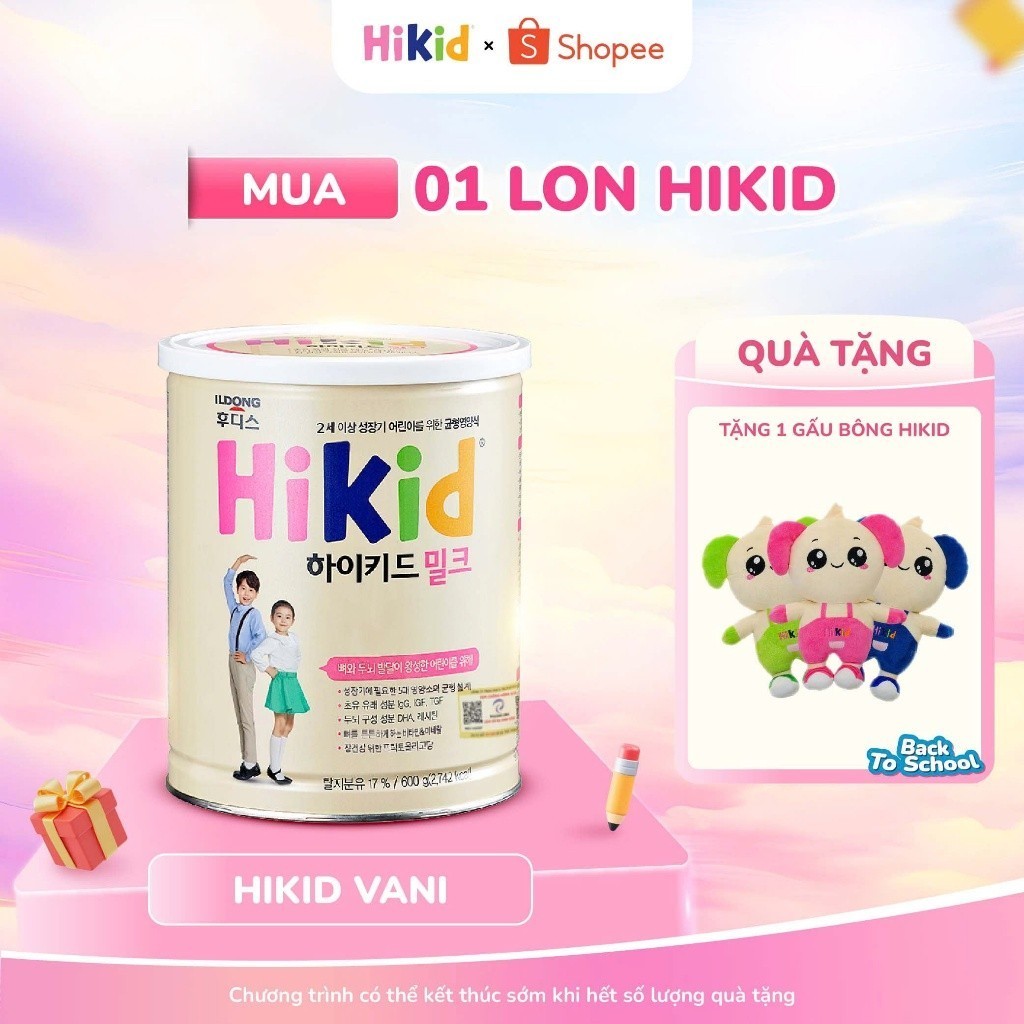 [COMBO 2 LON]Sữa Hikid Vani Date 09/2026 Tăng Chiều Cao Cho Bé - Sữa Hikid Chính Hãng Nội Địa Hàn Qu