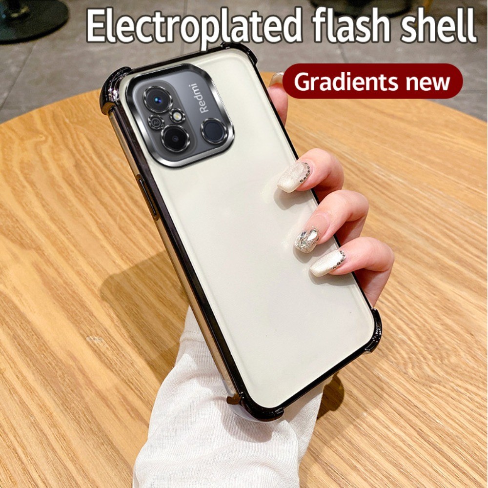 Ốp Mạ Sang Trọng Cho Redmi 12C 4G 22120RN86G, 22120RN86I, 22126RN91Y, 2212ARNC4L Vỏ Bảo Vệ Camera Ch