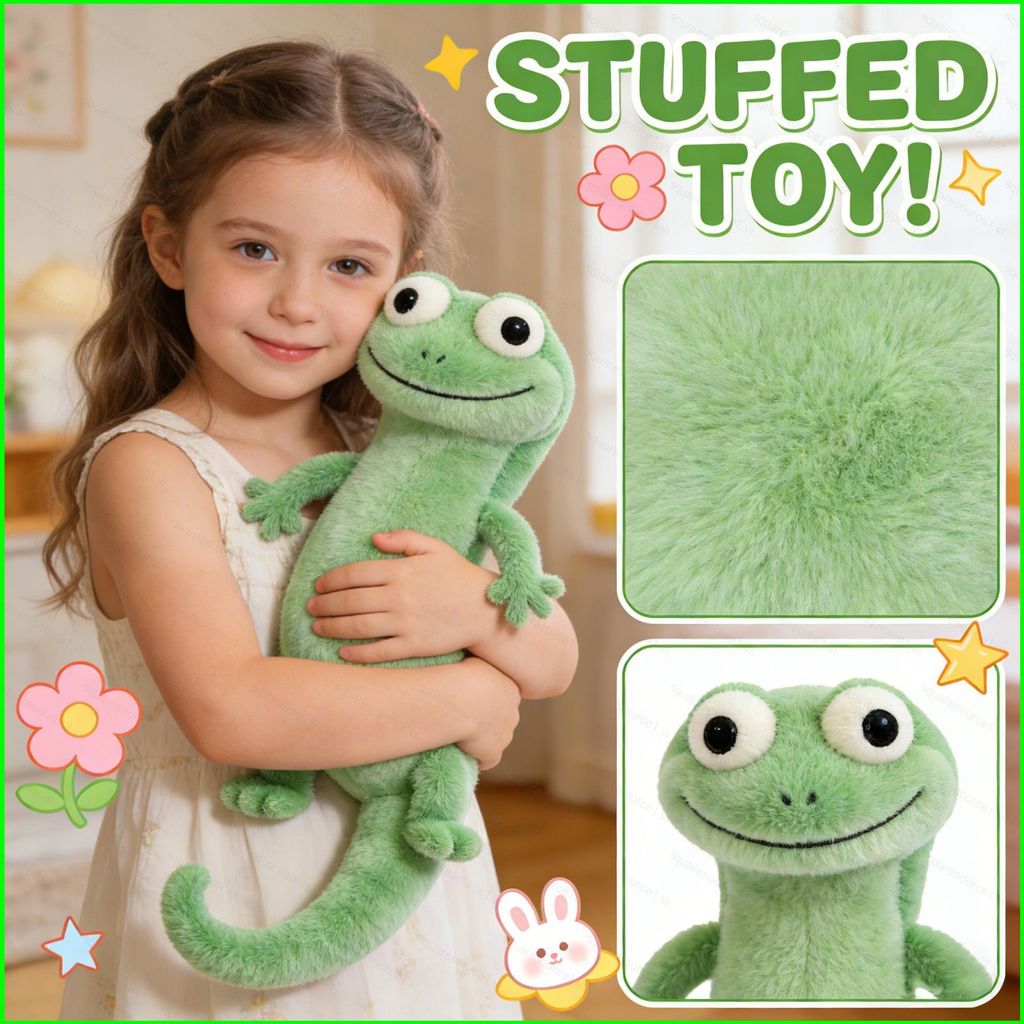 SS Lizard Tom Plushie Green Lizard Mô phỏng Búp bê đồng hành bằng vải Cotton sang trọng