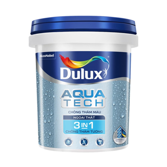 Aquatech 3IN1 Dulux (Trắng - Trắng Sứ - Xám Nhạt) Không cần lót