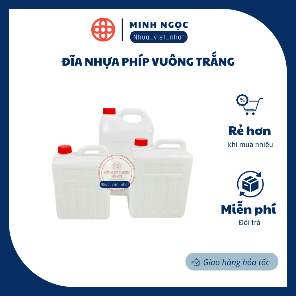 Can nhựa 2 lít, 3 lít, 5 lít, can đựng nước Việt Nhật Việt Nhật HPA