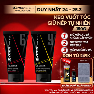 Gel Vuốt Tóc Nam XMen for Boss - Tạo Kiểu Tóc, Giữ Nếp 8H, Thành Phần Keratin Giúp Tóc Chắc Khỏe