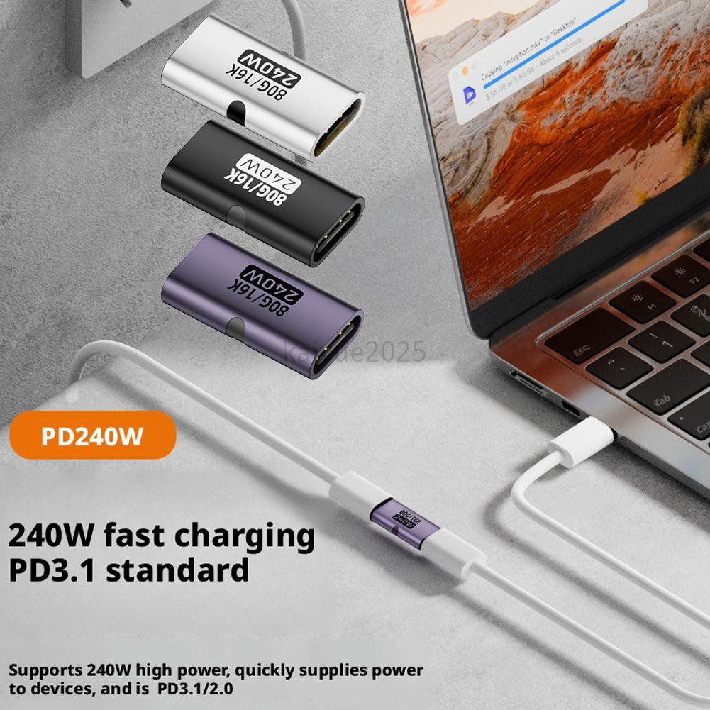 240W PD USB C Adapter Nữ Sang Nữ KAIYUE 40Gbps Tốc Độ Cao 8K 60Hz Video Cho Thunderbolt 4 / 3 USB-C 