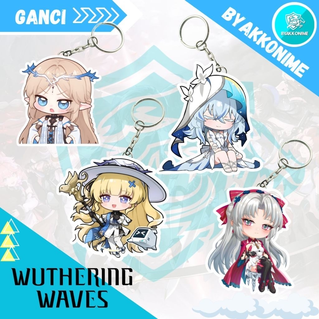 Keychain Acrylic Anime Wuthering Waves - Phoebe, Cartethyia, Shorekeeper, Carlotta Ganci Anime Akril