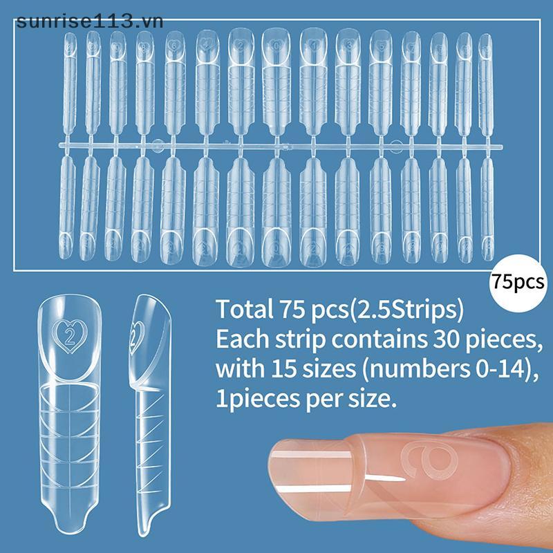 SR Beauty Space Pháp Dual Forms 15 Kích Cỡ Trong Suốt Có Thể Tái Sử Dụng Hệ Thống Kép Khuôn Móng Tay