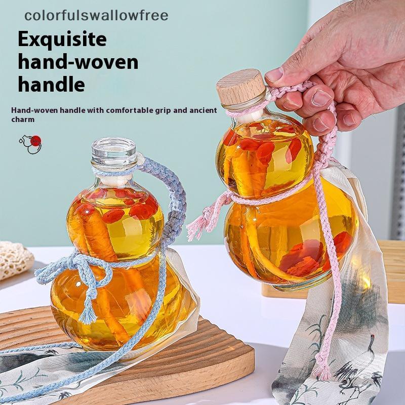Colourswallowfree Hình bầu trong suốt Chai rượu thủy tinh Borosilicate cao Thủy tinh chịu nhiệt Chai