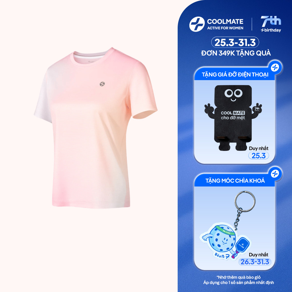 [ĐƠN 349K TẶNG QUÀ] Áo T-Shirt thể thao chạy bộ nữ Graphic Rainbow thoáng khí nhanh khô - Coolmate Active For Women