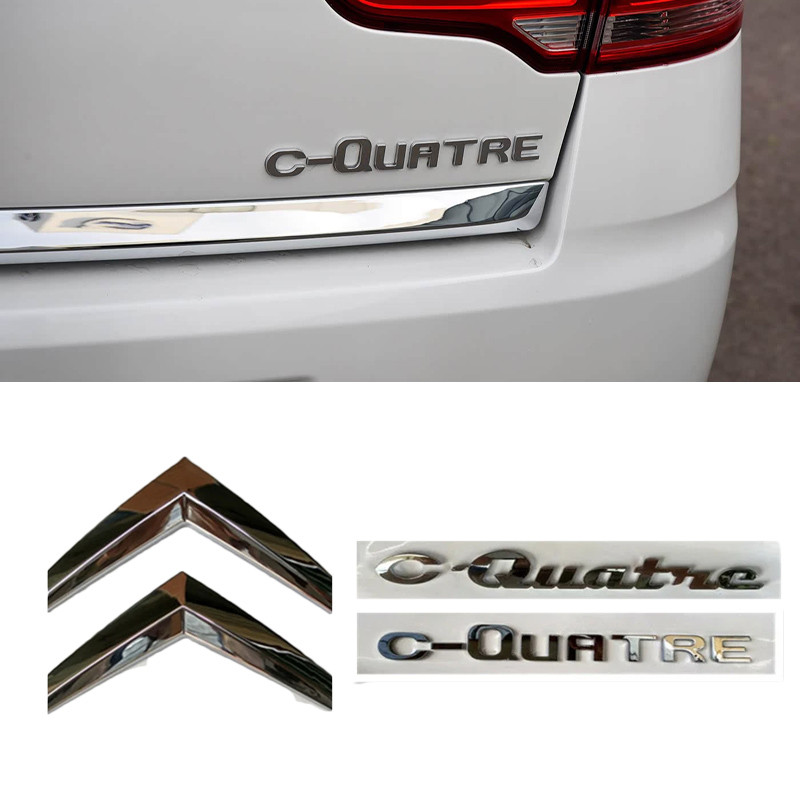 Dành Cho Citroën C4 C-QUATRE Sport ABS Chrome Biểu Tượng Huy Hiệu Phong Cách OEM Phía Trước Phía Sau