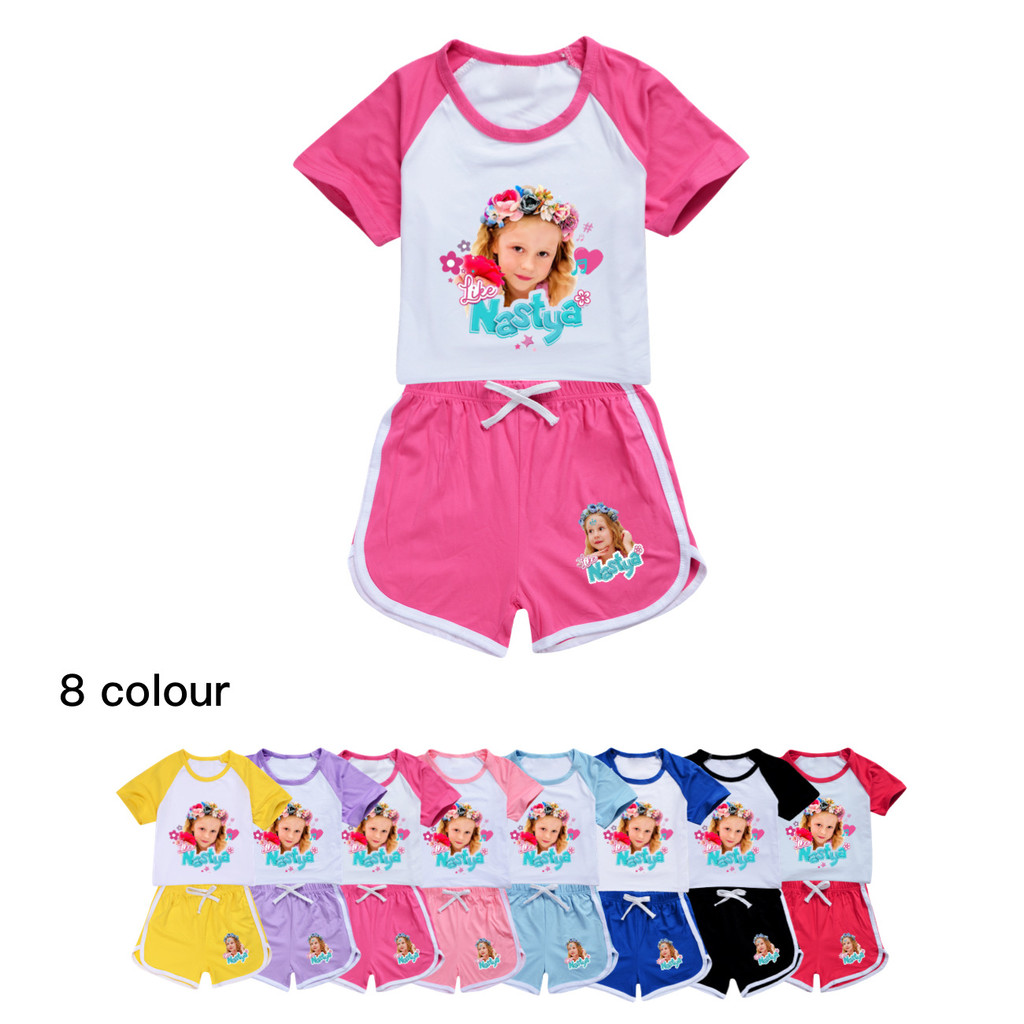 5556 Bộ quần áo thể thao in hình bé gái Nastya