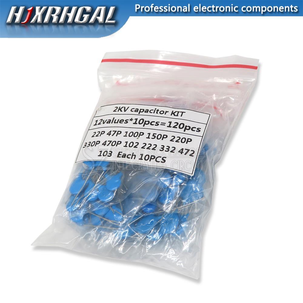 DIY KIT 120 Cái = 12value * 10 Chiếc 2KV Tụ Điện Gốm Bộ 2KV 22P 47P 100P 150P 220P 330P 470P 102 222