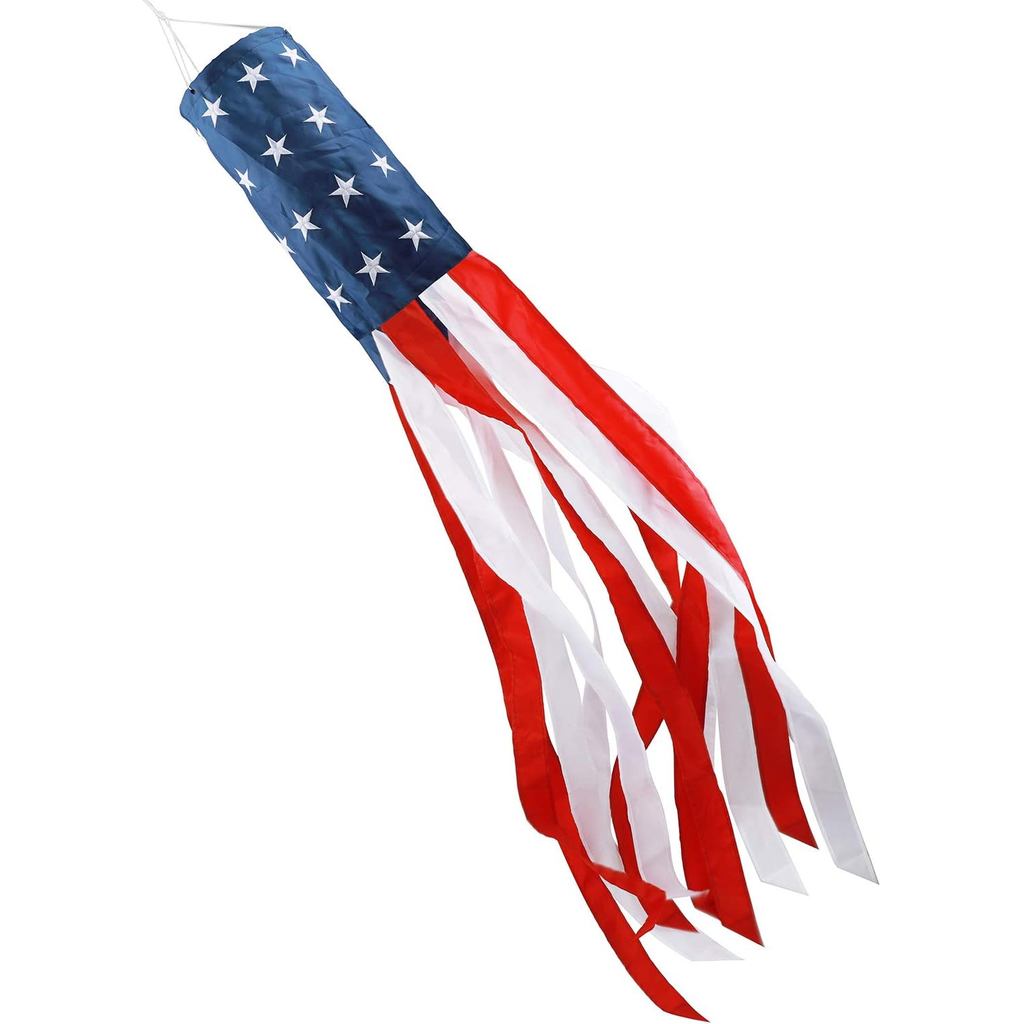 HOOSUN 60 Inch American Windsock Heavy Duty, Tất gió dùng cho đồ trang trí yêu nước bên ngoài, Cờ Mỹ