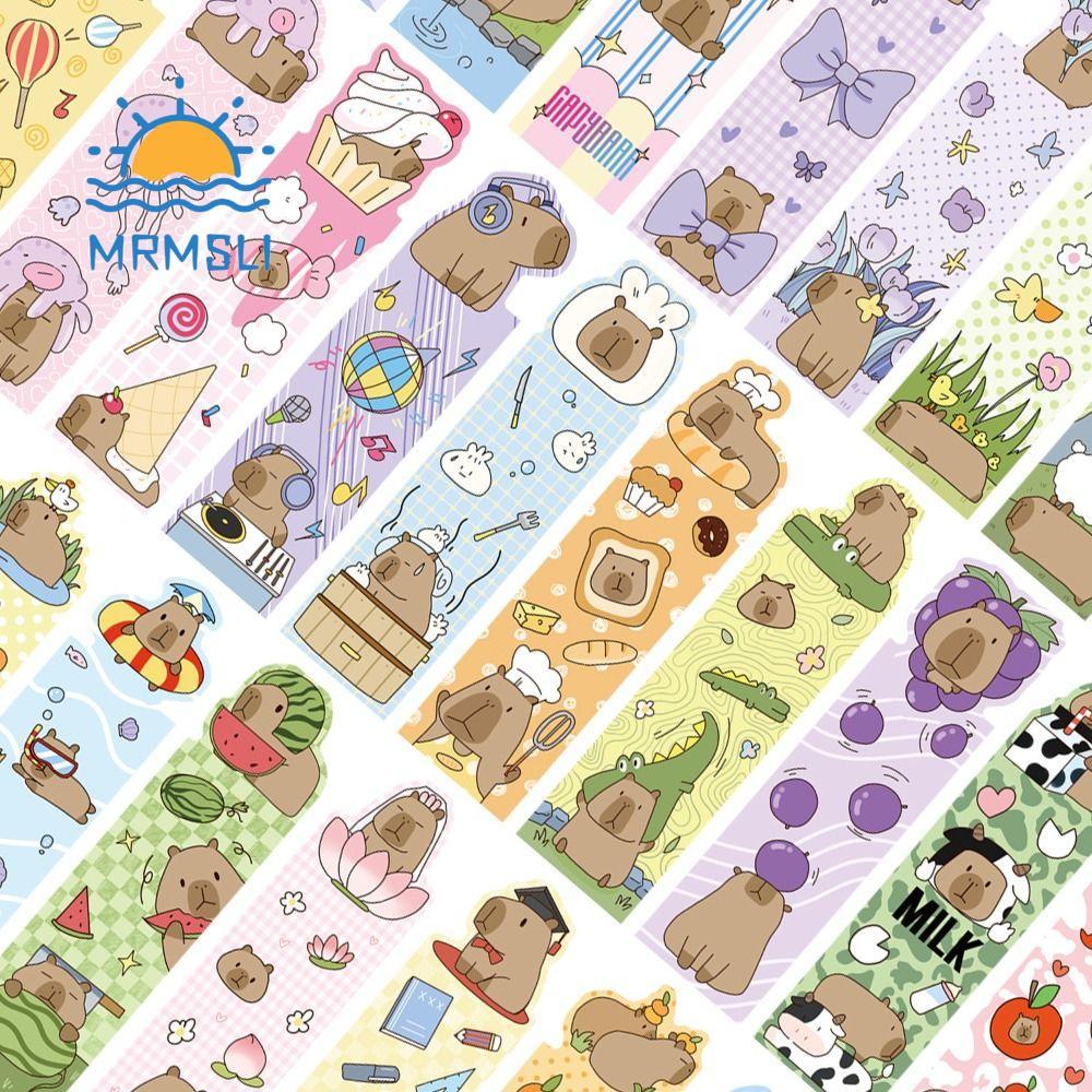 SHANCHAN 30 Cái / bộ Capybara Bookmark, Nhãn Sách Hoạt Hình Trang Trí Sách Đọc Sách, Đọc Sách Di Độn