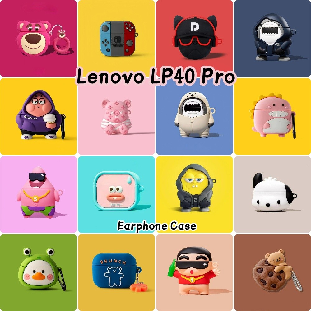 [Giao hàng nhanh] Dành cho vỏ Lenovo LP40 Pro Vỏ silicon mềm Vỏ tai nghe hoạt hình dễ thương NO.2
