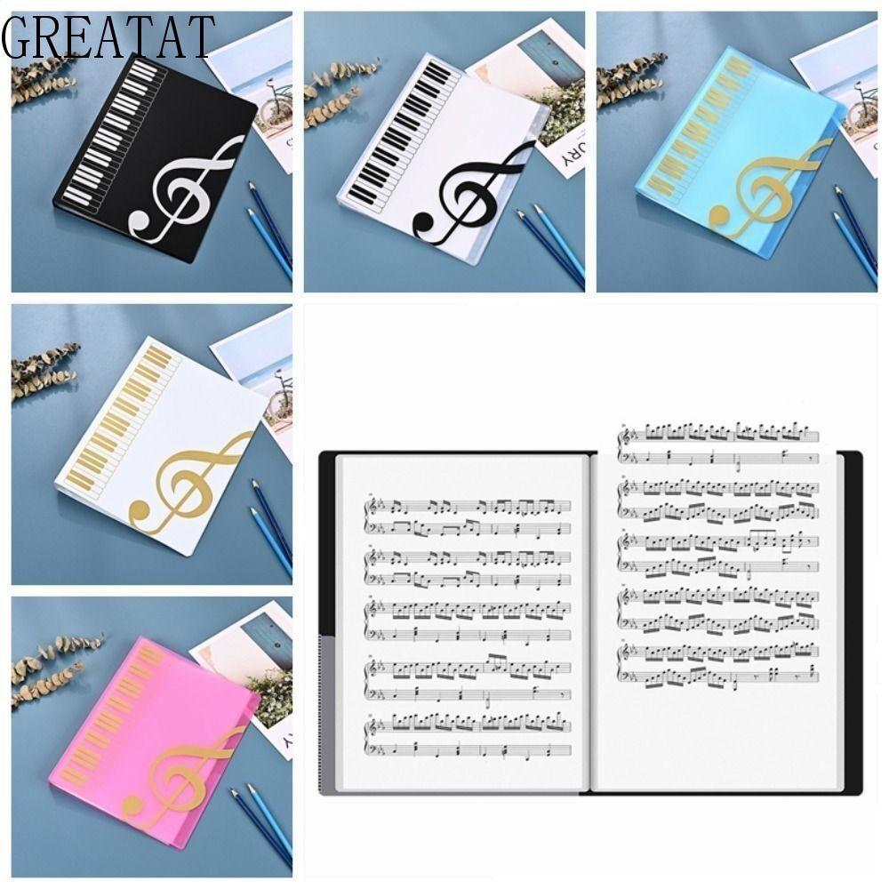 GREAT Guitar Sheet Music Book Folder, A4 Storage Organizer Piano Paper Sheet Folder, 40 trang PP Doc