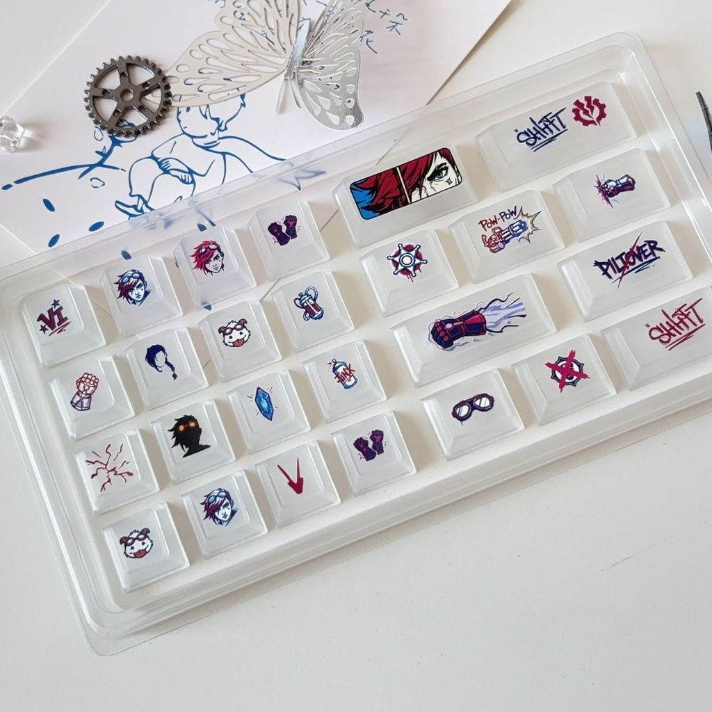LOL Vi PC Foggy Keycap Anh Đào Hồ Sơ 26 Chiếc Sáng Tạo Mát Chơi Game Truyền Đèn Punk Keycap Dịch Chu