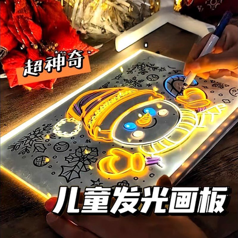 Hot Sale#Reusable Children's Gift Glowing Drawing Board diy Handwriting Board Children's Eye Protect