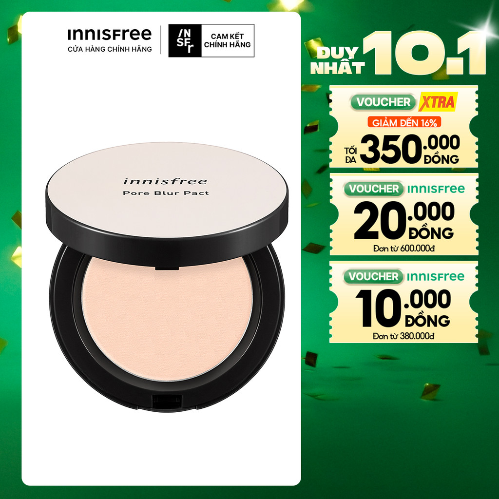 Phấn phủ che phủ lỗ chân lông dạng nén innisfree Pore Blur Pact 12.5g