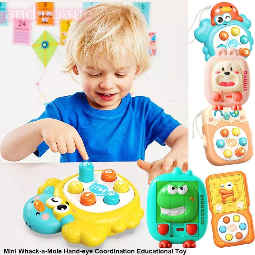 ANDIN Whack-a-Mole Phối Hợp Mắt, Đồ Chơi Giáo Dục Mini Tương Tác, 8 Kiểu Nhựa Chất Lượng Cao Giải Né