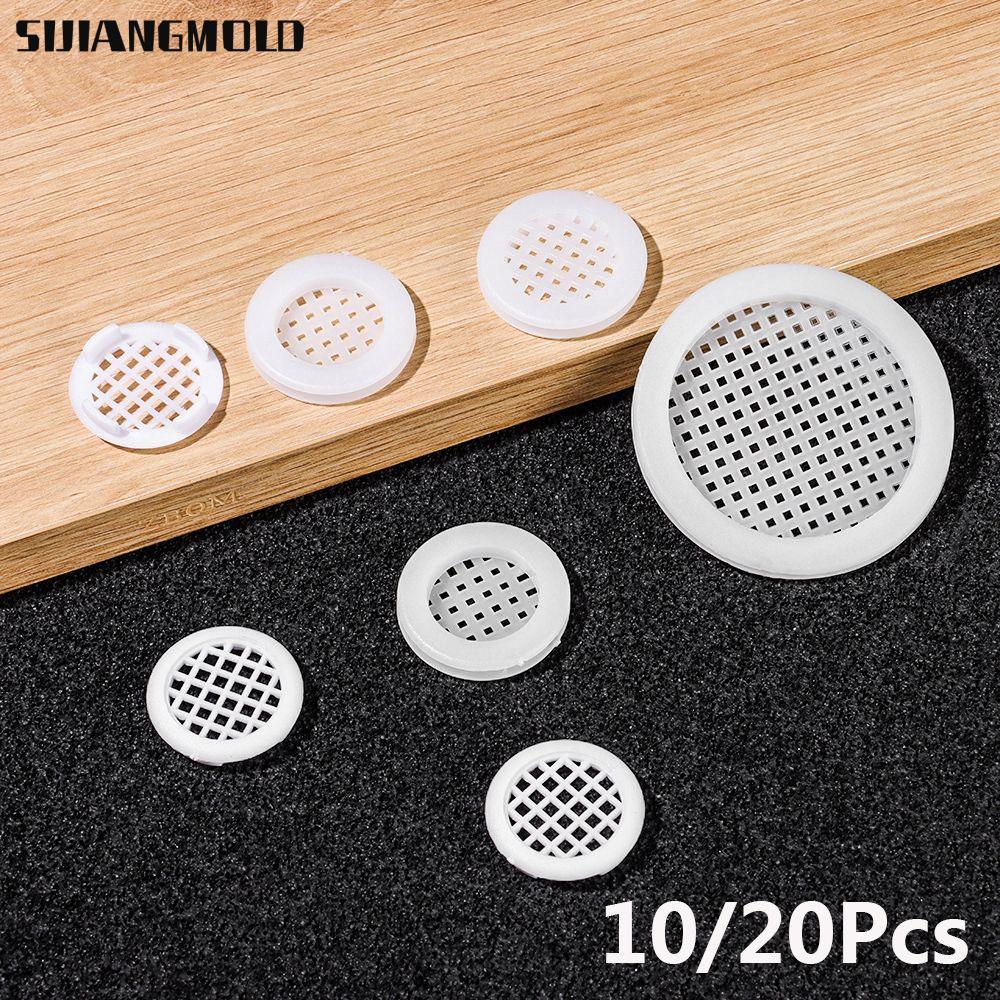 SIJIANGMOLD 10 / 20 Cái Nắp Lỗ Thông Hơi Bền Grommet Tủ Quần Áo Nhà Louver Thông Gió Lưới Tản Nhiệt
