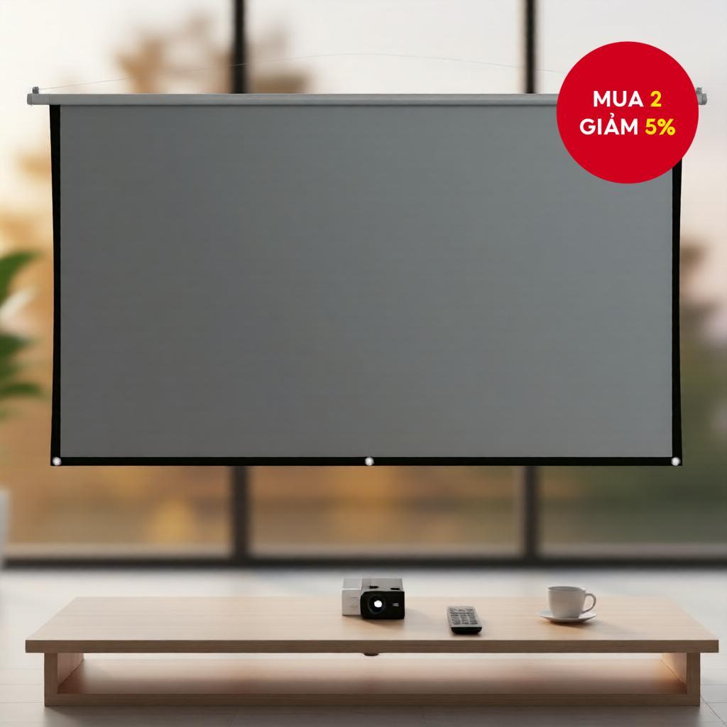 Màn hình máy chiếu gấp gọn di động SALANGE 16:9 60 72 84 100 120 130 inch, vải phản quang chống sáng