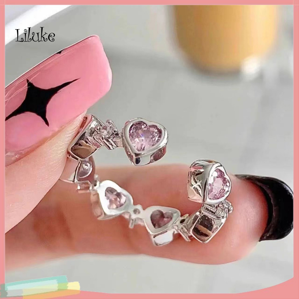 Nhẫn Knuckle nhẹ LK Kim cương hồng