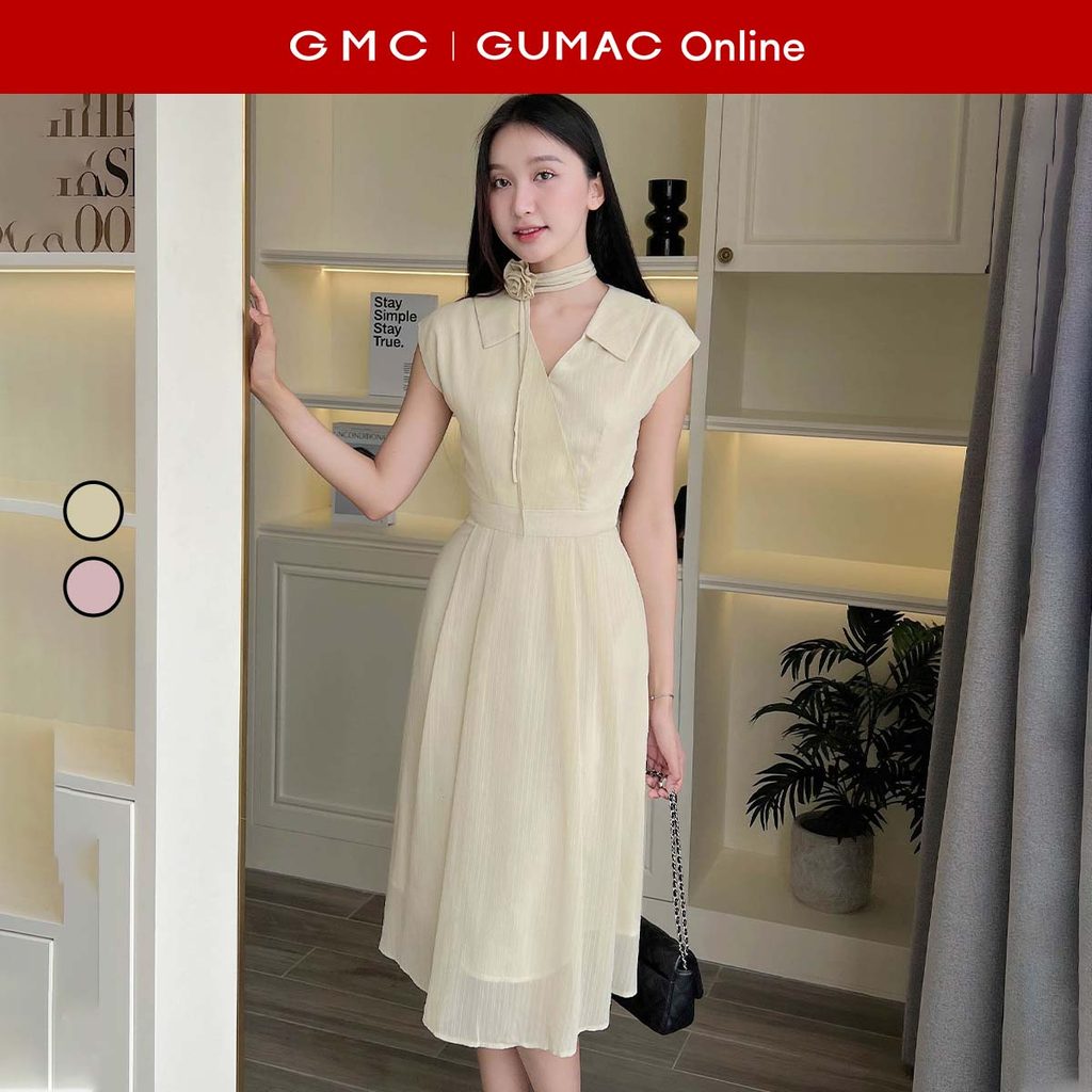 [MUA 2 GIẢM 25K] Đầm nữ đắp chéo kèm dây thời trang GUMAC DE05047