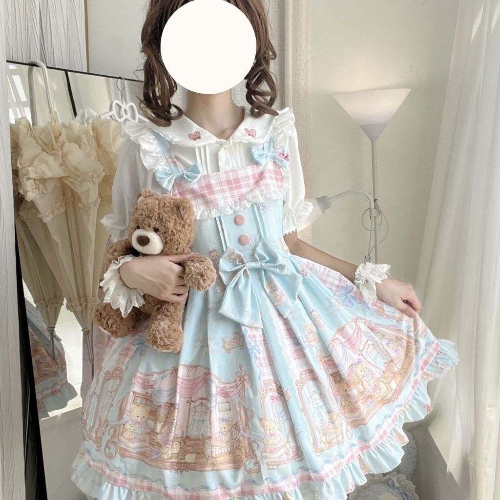 Sling Sweet Dress Bear Shop Thiết kế ban đầu Váy may dễ thương lolita Xitao JFFS