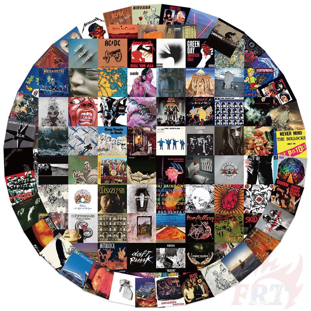 105 Cái / bộ ❉ Bìa Album nhạc Rock hỗn hợp Nhãn dán PET ❉ Nhãn dán đề can Doodle chống thấm nước thờ