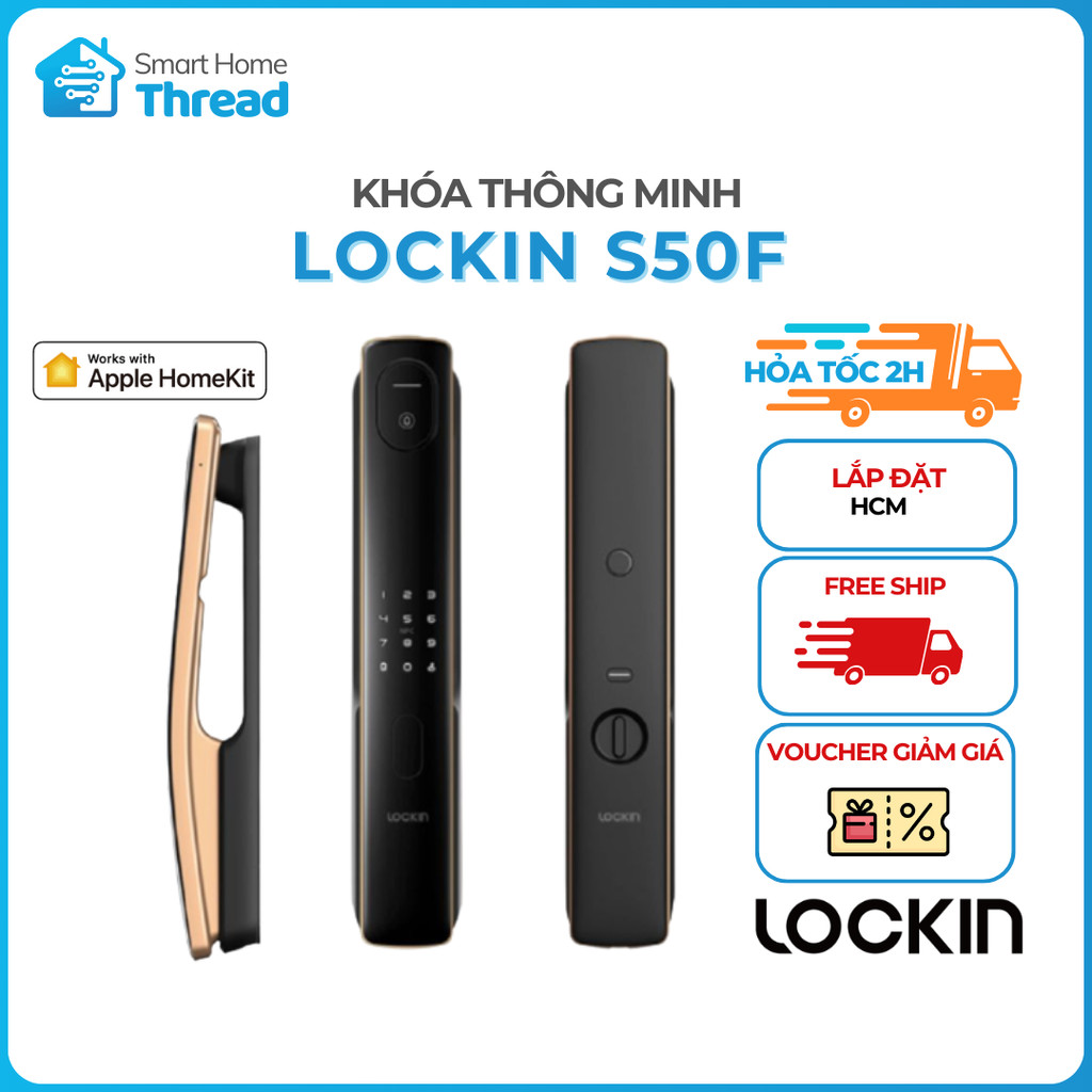 [LẮP HCM] Lockin S50F - BH 24 THÁNG - Khóa Thông Minh Vân Tay, Nhận Diện 3D - BẢN QUỐC TẾ