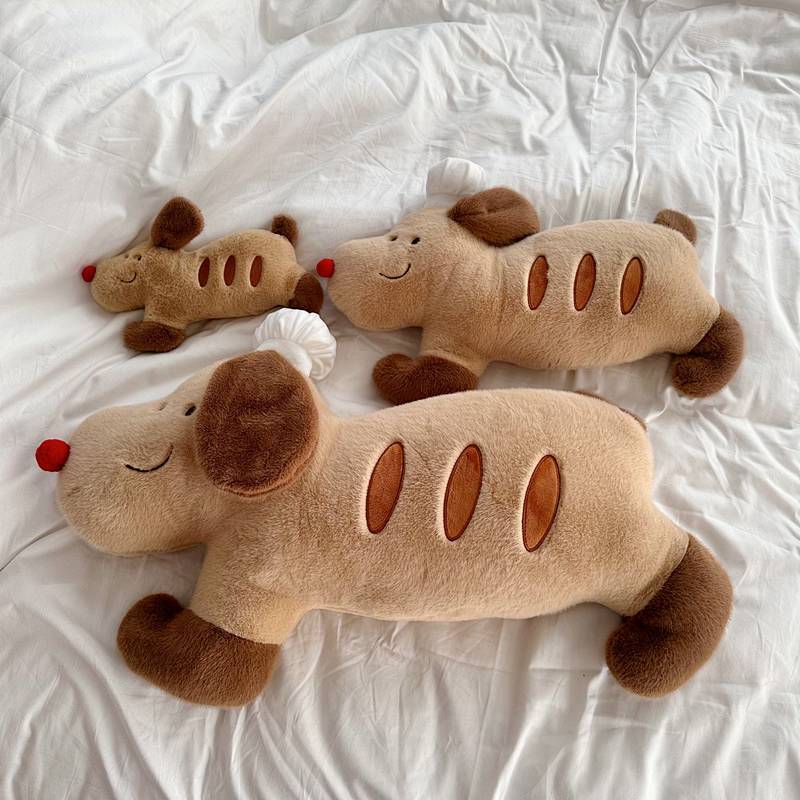 Cute Baguette Puppy Plush Toy Healing Series Doll Sleeping Pillow for Girl Doll Gift 6O3e