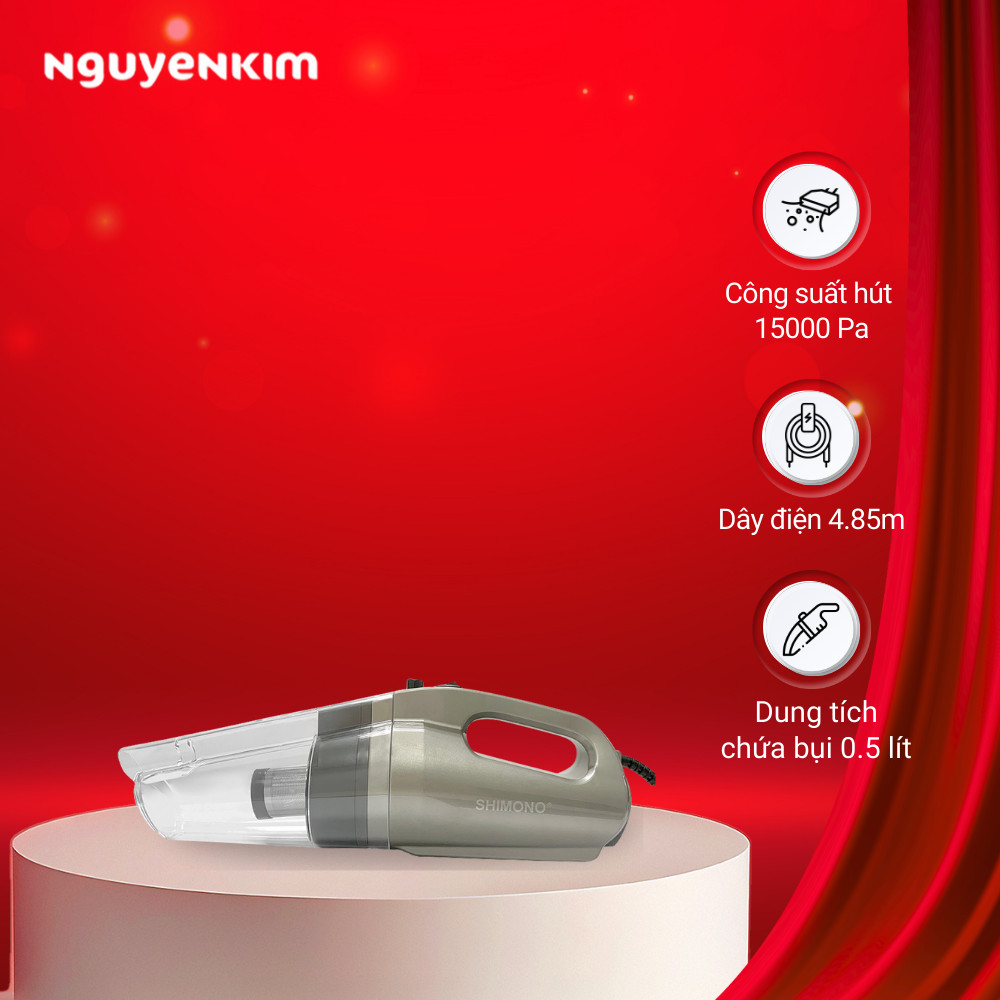 Máy hút bụi cầm tay Shimono SVC1017 - Công suất mạnh mẽ 600W, lực hút 15000Pa
