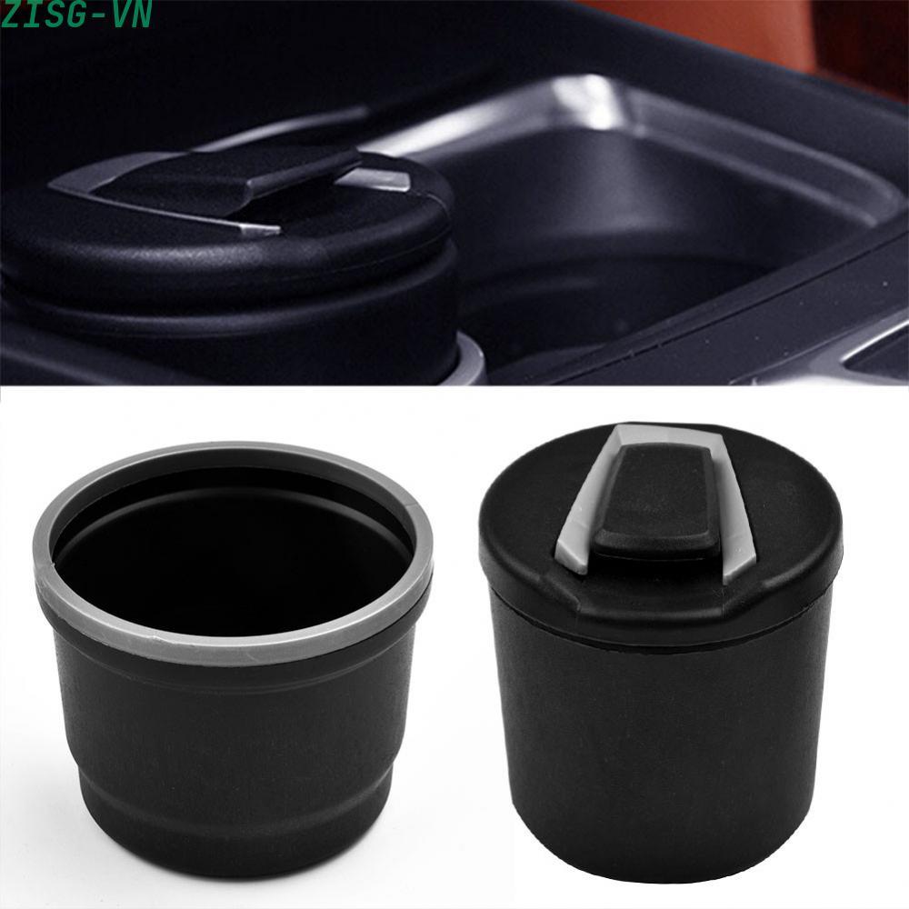 [ZISG]For Car Ashtray Ash Tray Storage Cup Bin Coin Holder With LED Lamp, Black1pcs