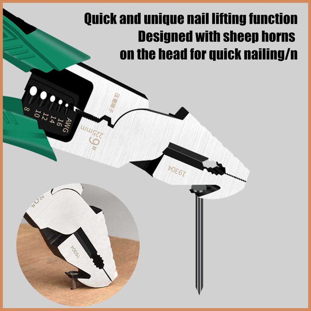 Kìm Cắt Cáp Crimper Cắt Uốn Tước Kéo Móng Tay Kéo Crimper Dụng Cụ Sửa Chữa Hàng Rào dadwenmy