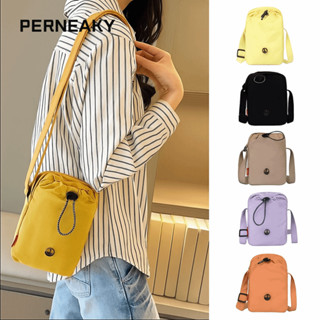 Túi đeo chéo PENEAKY, Túi đeo vai đơn phong cách thể thao bằng vải Nylon, Dây rút thời trang Màu trơn Túi đựng chai nước thông thường Unisex