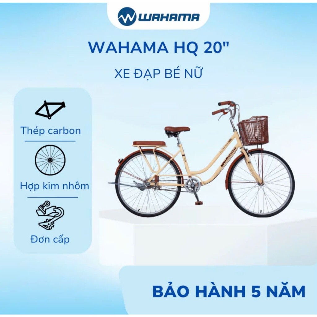 Xe đạp trẻ em Wahama HQ 20 inch cho bé  6-9 tuổi (Tặng đèn + lục giác)