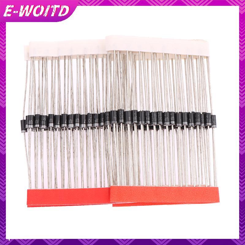 E-WOITD 50 Cái Điốt chỉnh lưu Schottky UF4004 UF4007 1A 400V 1000V Bộ chỉnh lưu Diode phục hồi siêu 