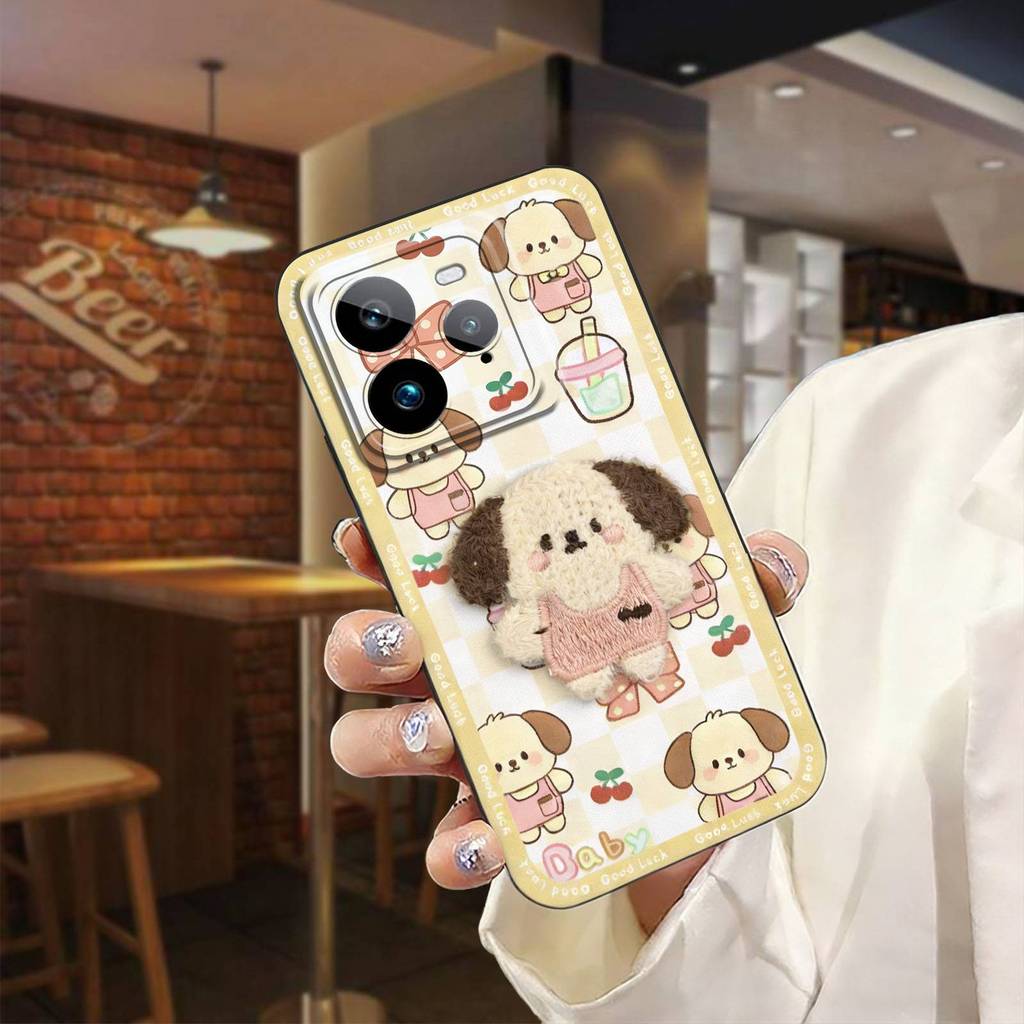 Miếng Dán Vải Bền Ốp lưng Realme GT7 Pro Ốp Lưng Mềm Chống Sốc TPU Silicone Hoạt Hình 3D Thêu Thiết 