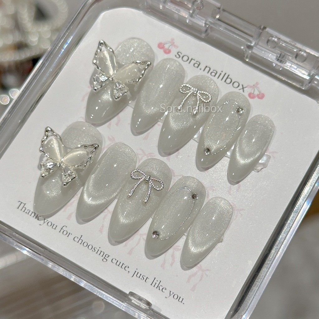 Nail box mắt mèo ánh trăng S103 màu bạc nail box chụp ảnh kỉ yếu -  Guuu