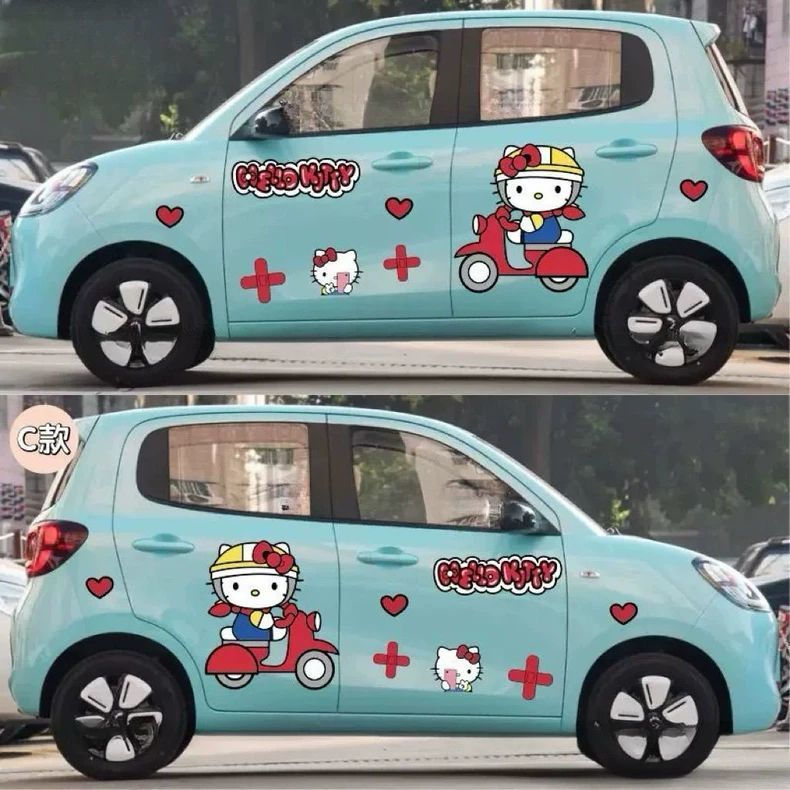 Nhãn dán ô tô Hello Kitty Hello Kitty Wuling MINIEV, phụ kiện trang trí ô tô