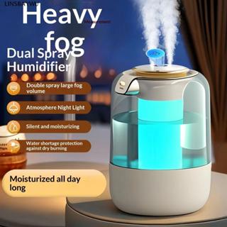 Máy tạo độ ẩm không khí LINSBAYWU, Máy phun sương có thể điều chỉnh Đèn ngủ đầy màu sắc Máy phun sương để bàn, Bổ sung nước 3 chế độ Vòi phun kép Thiết kế lấp đầy hàng đầu Máy phun sương LED Bàn làm việc văn phòng