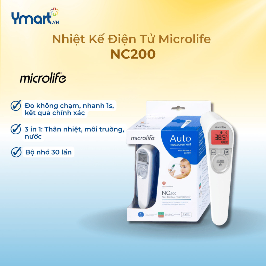 NHIỆT KẾ ĐIỆN TỬ HỒNG NGOẠI ĐO TRÁN MICROLIFE NC200 - BẢO HÀNH 24 THÁNG - THƯƠNG HIỆU MICROLIFE