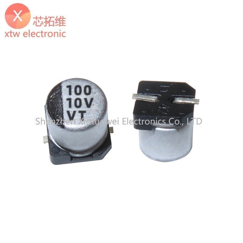 20 Cái / lốc SMD 10V 100UF Tụ Điện Phân Chip Nhôm Tụ Điện Phân Âm Lượng 6.3 * 5.4mm 100UF 10V