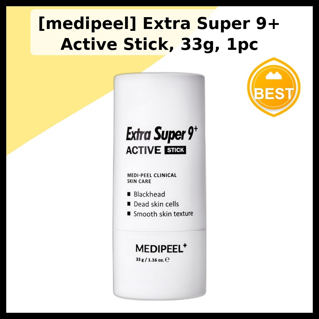 [medipeel] Extra Super 9 + Active Stick, 33g, 1 que tẩy tế bào chết Hàn Quốc / Họa tiết mịn màng của