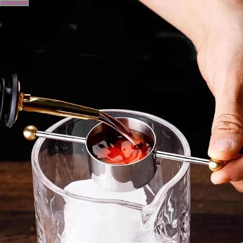 Cốc đo thanh OUDIMEIML, Thiết kế hạt đôi bằng thép không gỉ Cocktail Jigger, Công cụ trộn chính xác 