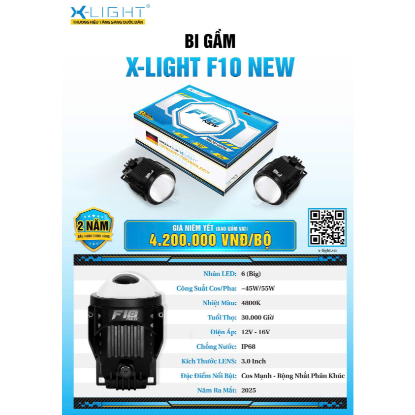 NEW 2026 Bi  gầm X-LIGHT F10 NEW 2025  3inch