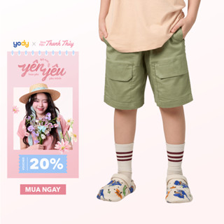 ⚡XẢ KHO⚡ Quần Shorts Kaki Bé Trai YODY Túi Hậu Ốp Khaki cotton, mềm mại, thoáng mát BTCS25S007